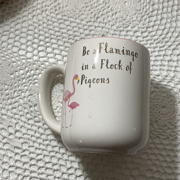 Be a Flamingo 🦩 in a flick of pigeons pottery mug - Picture 5 of 7